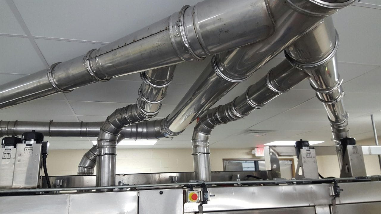 Industrial HVAC equipment installation