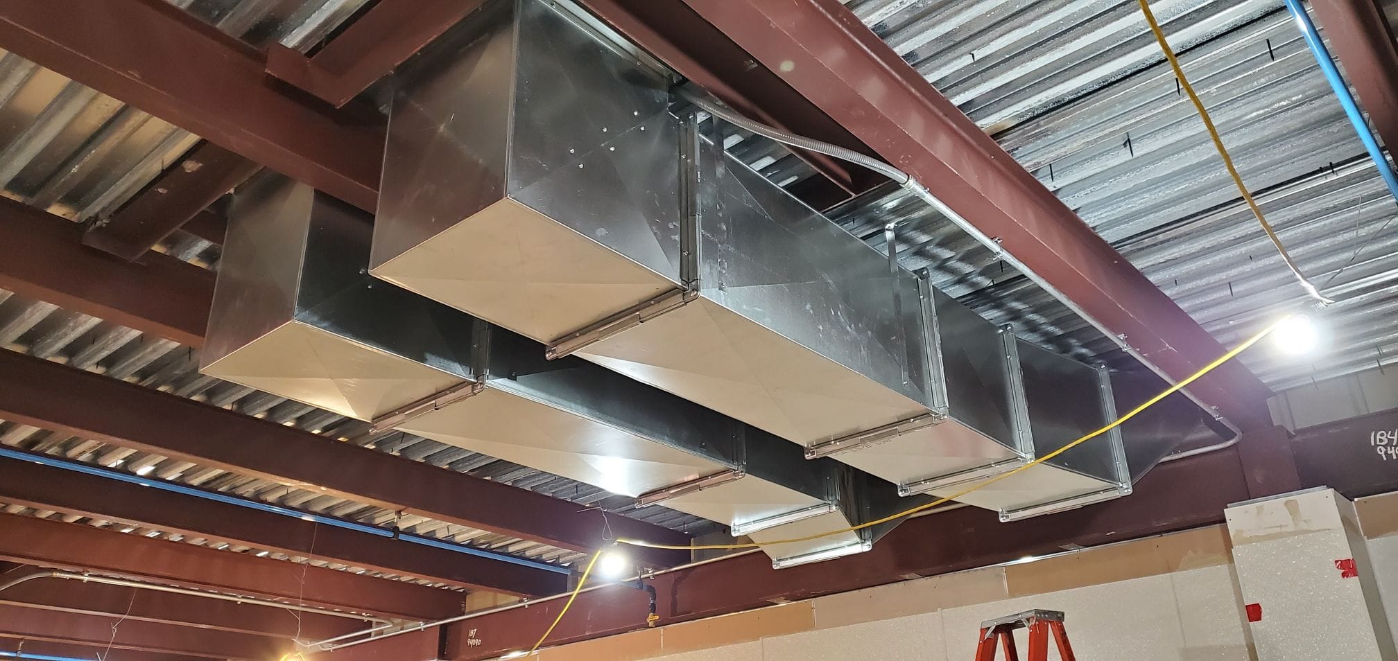 Industrial HVAC unit installation